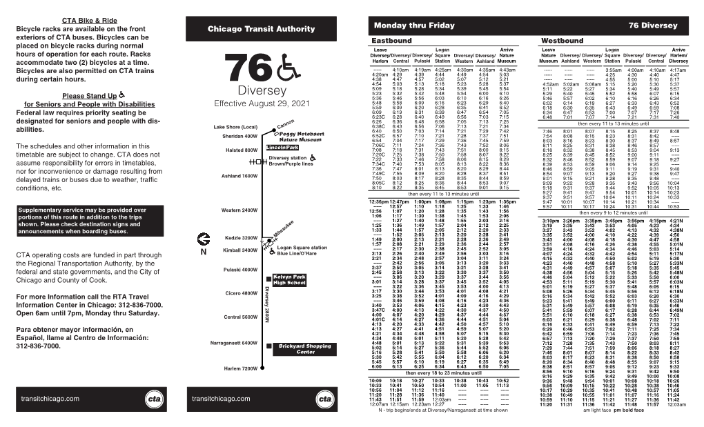 Diversey Bicycle Racks Are Available on the Front Chicago Transit Authority Exteriors of CTA Buses