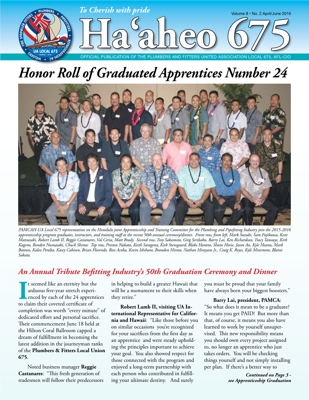 Honor Roll of Graduated Apprentices Number 24