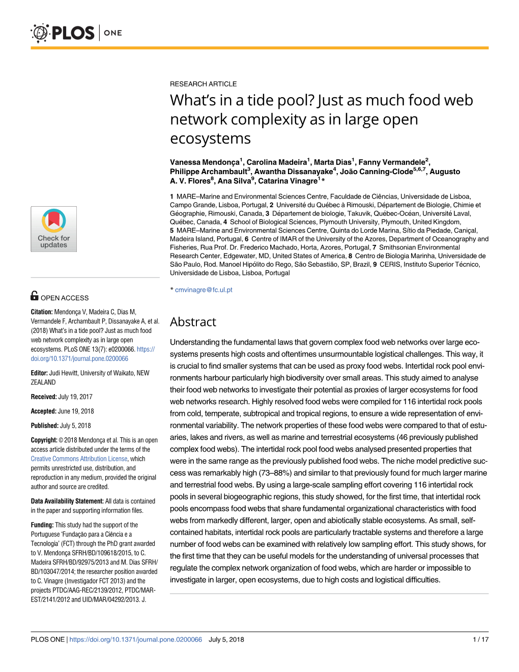 What's in a Tide Pool? Just As Much Food Web Network Complexity As in Large Open Ecosystems