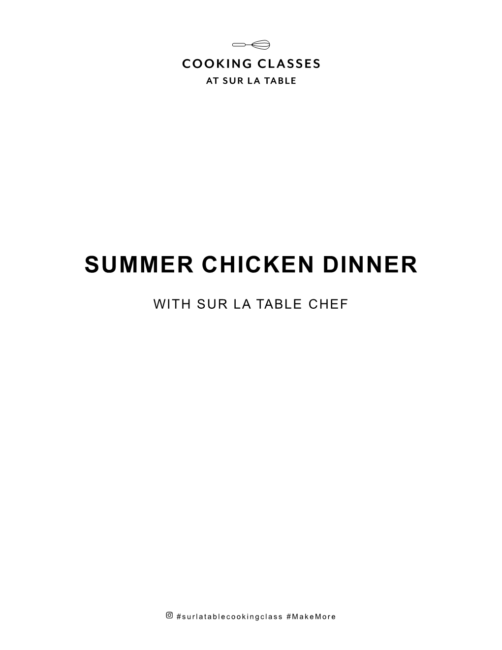 Summer Chicken Dinner