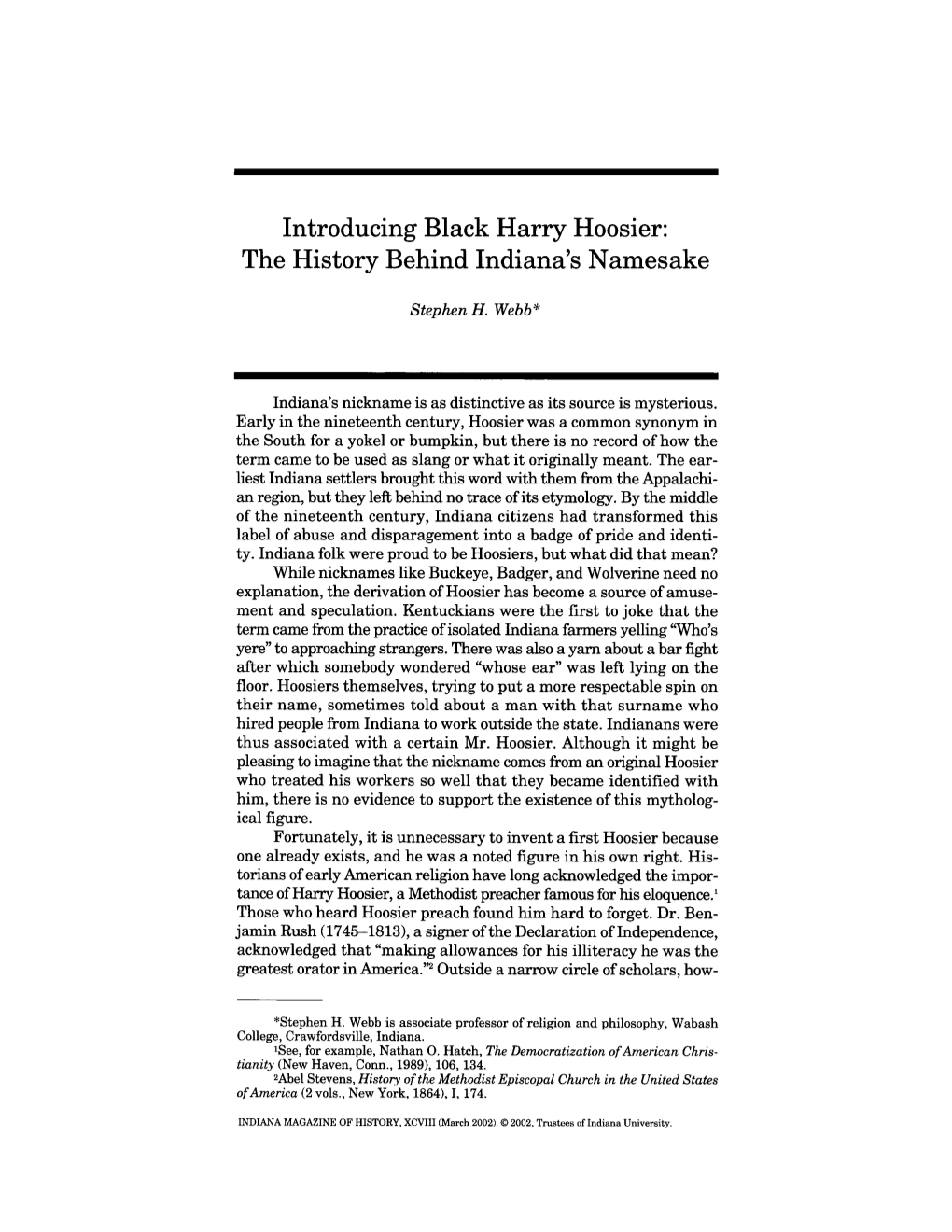 Introducing Black Harry Hoosier: the History Behind Indiana’S Namesake