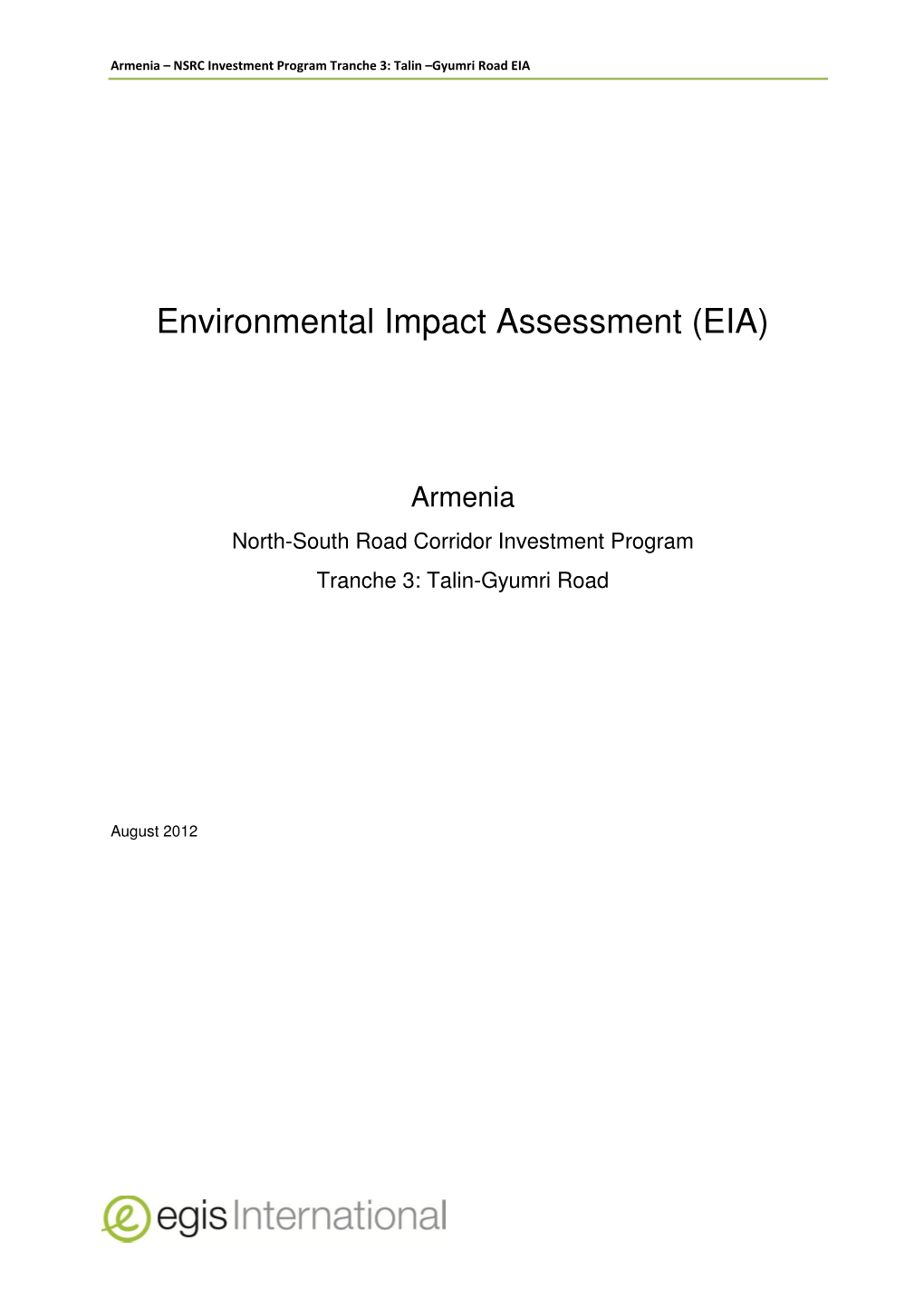 Environmental Impact Assessment (EIA)