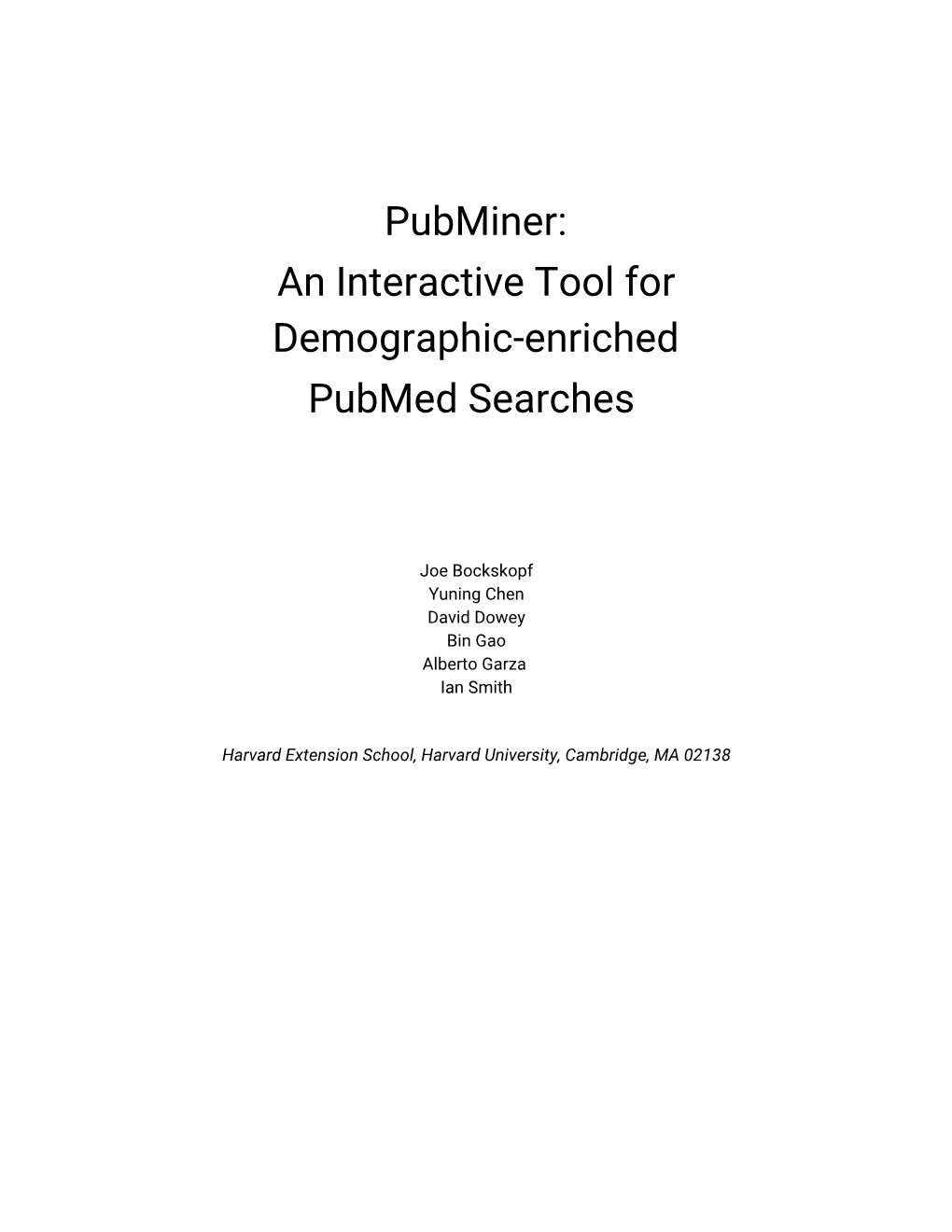 Pubminer: an Interactive Tool for Demographic-Enriched Pubmed Searches