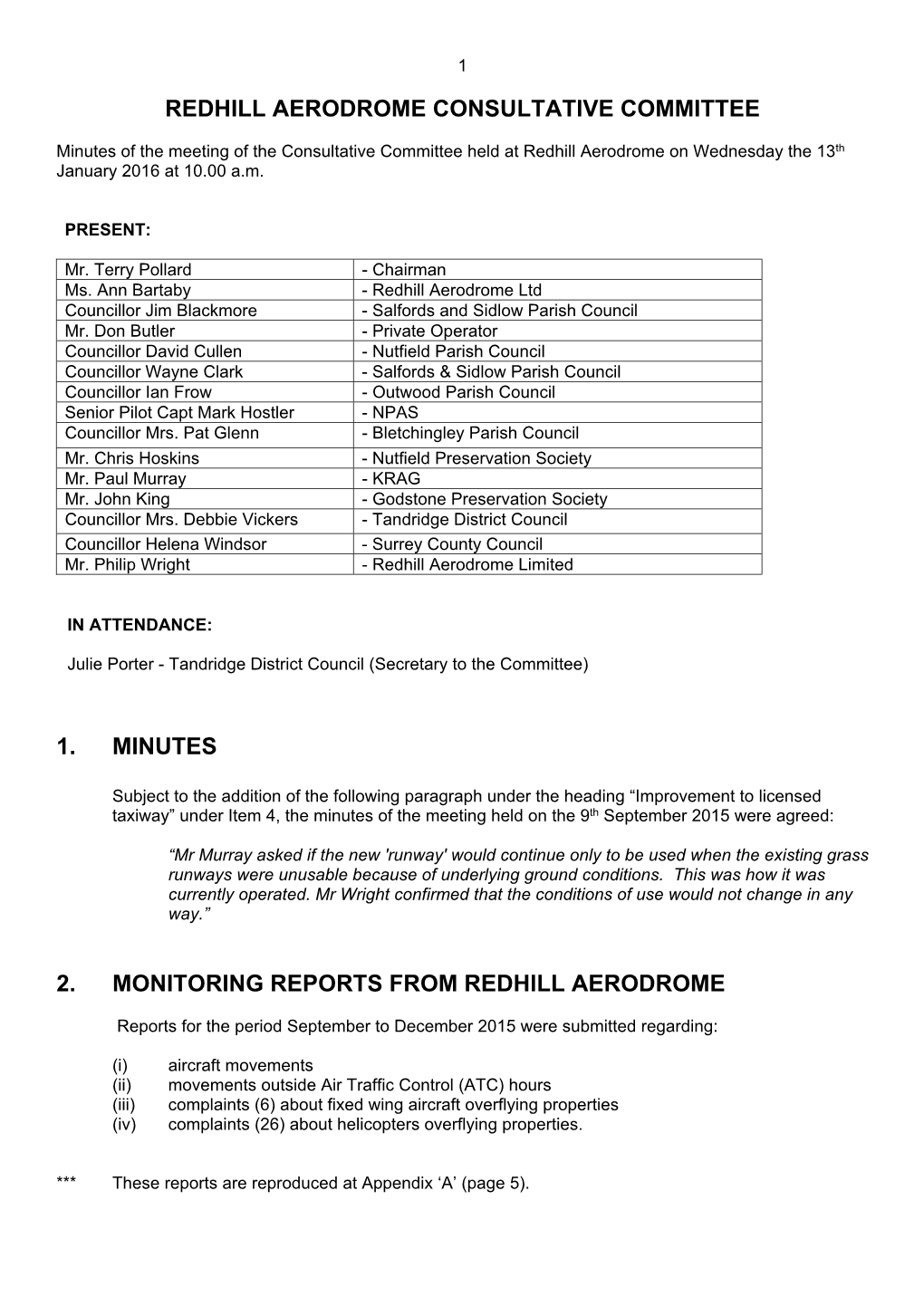 Redhill Aerodrome Consultative Committee 1