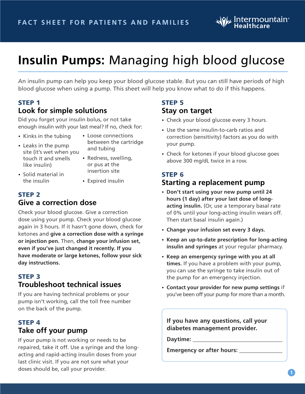 Insulin Pumps: Managing High Blood Glucose