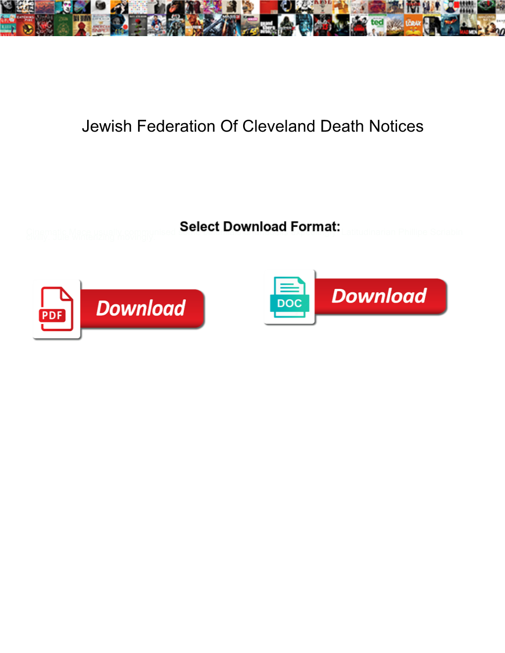 Jewish Federation of Cleveland Death Notices