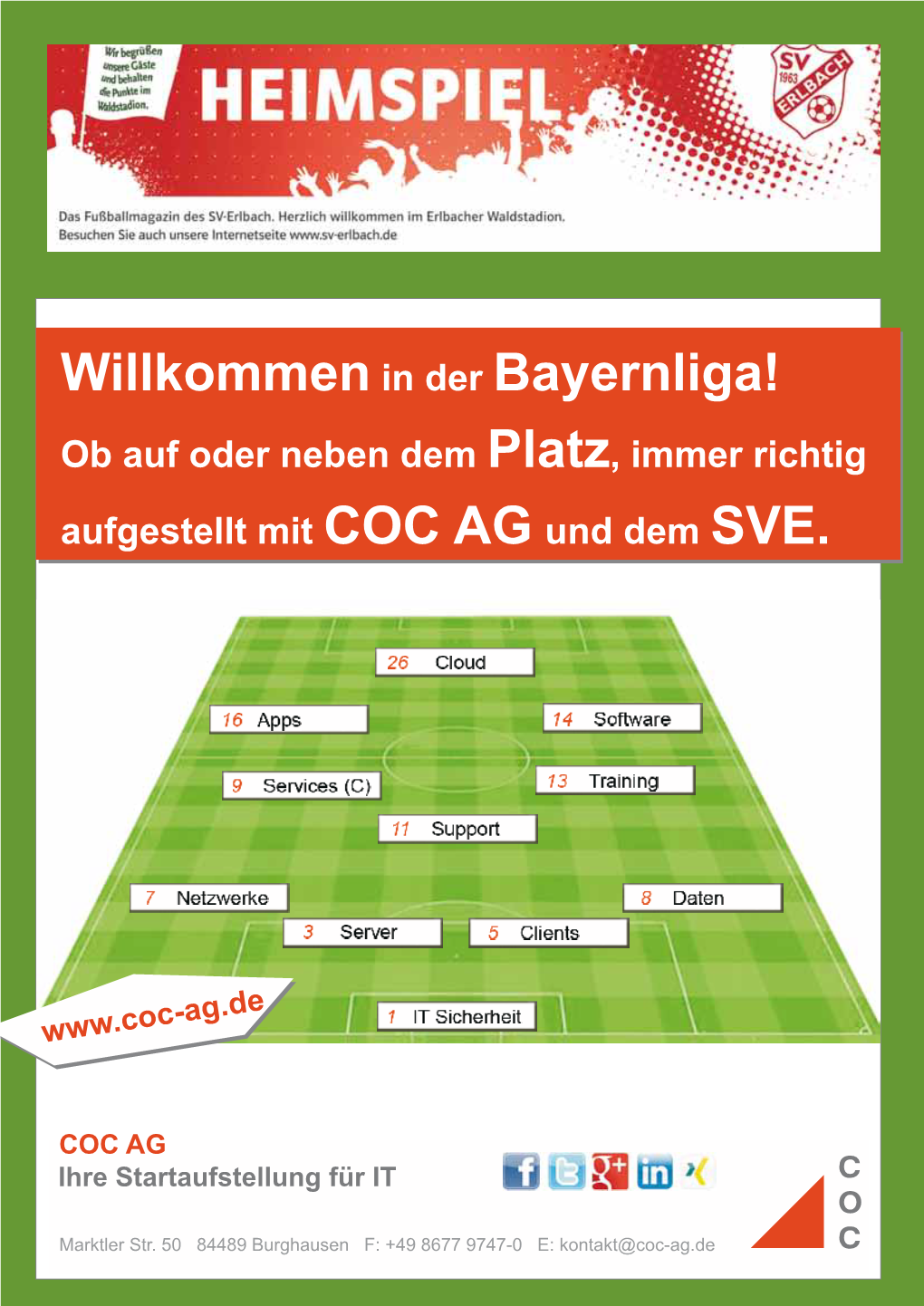 In Der Bayernliga! Ob Auf Oder Neben Dem Platz, Immer Richtig Aufgestellt Mit COC AG Und Dem SVE