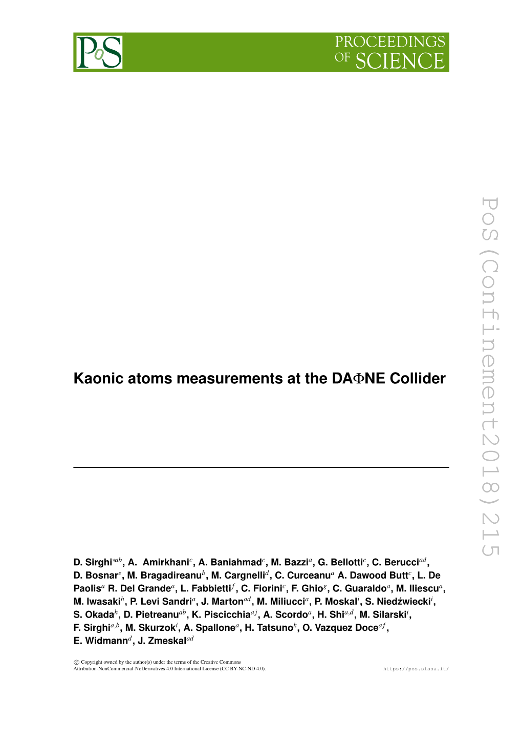 Kaonic Atoms Measurements at the DAΦNE Collider