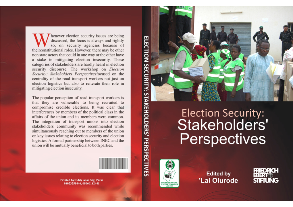 Election Security: Stakeholders' Perspectives