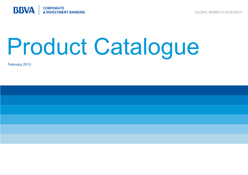 Product Catalogue February 2013 Product Index