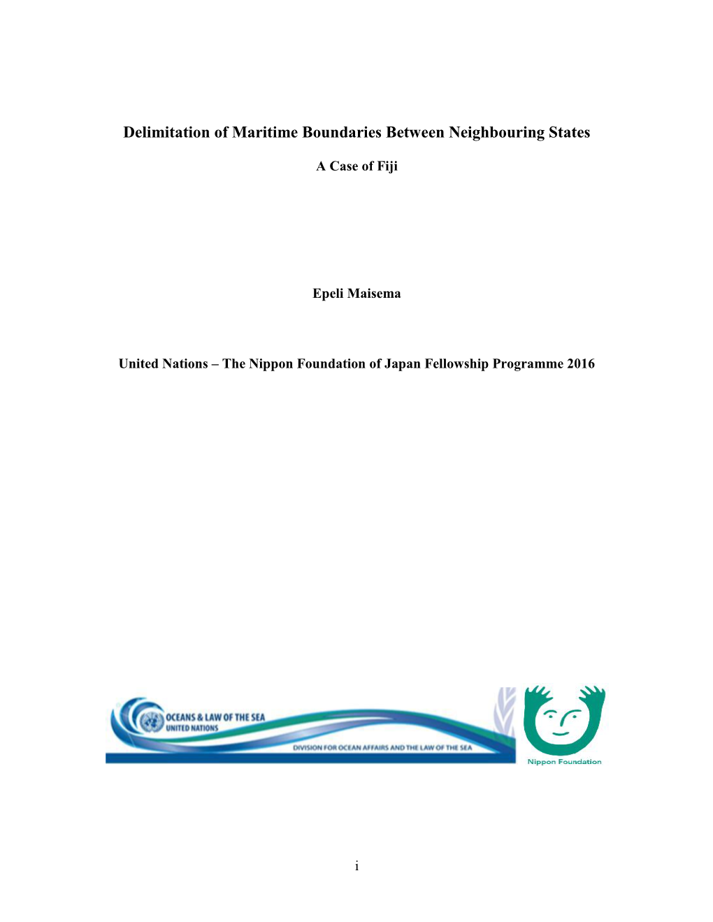 Delimitation of Maritime Boundaries Between Neighbouring States