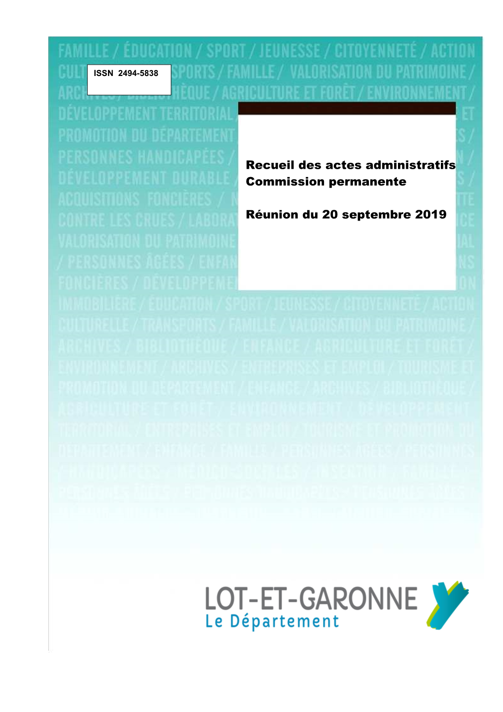 Recueil Des Actes Administratifs Commission Permanente