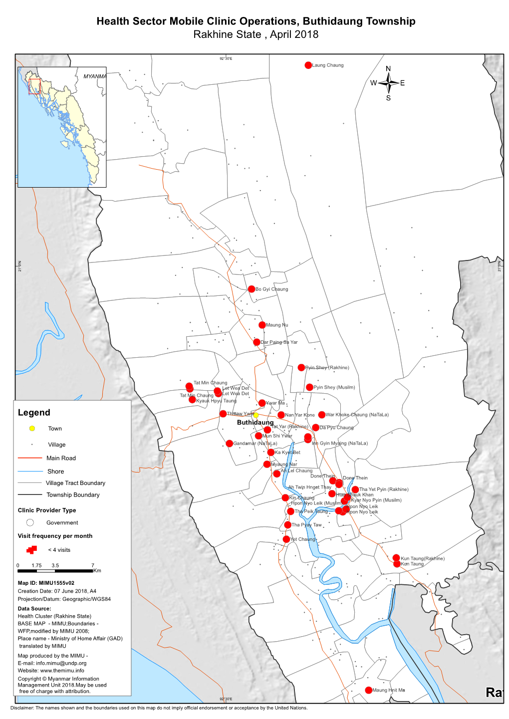 Rathedaung Disclaimer: the Names Shown and the Boundaries Used on This Map Do Not Imply Official Endorsement Or Acceptance by the United Nations