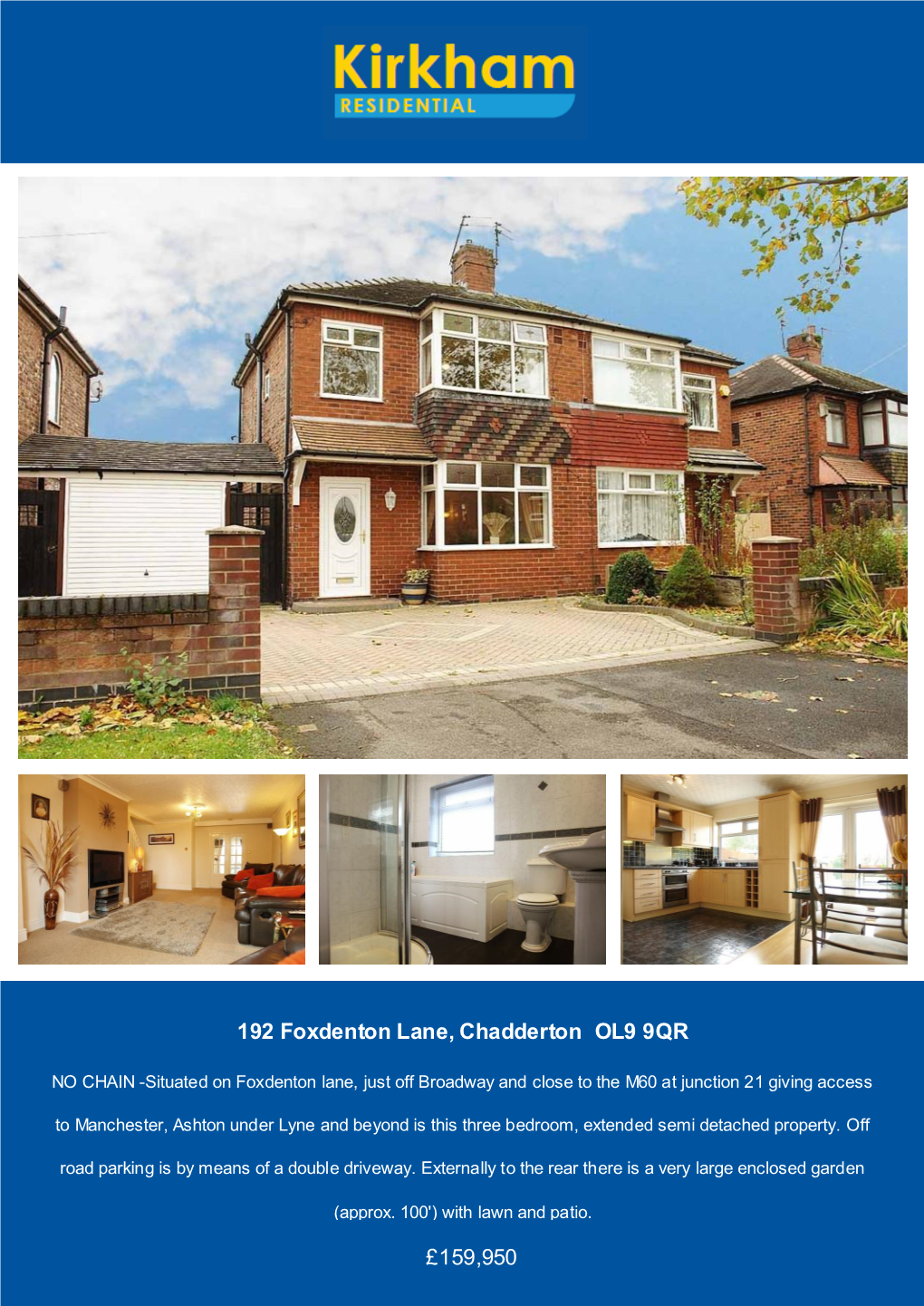 192 Foxdenton Lane, Chadderton OL9 9QR £159,950