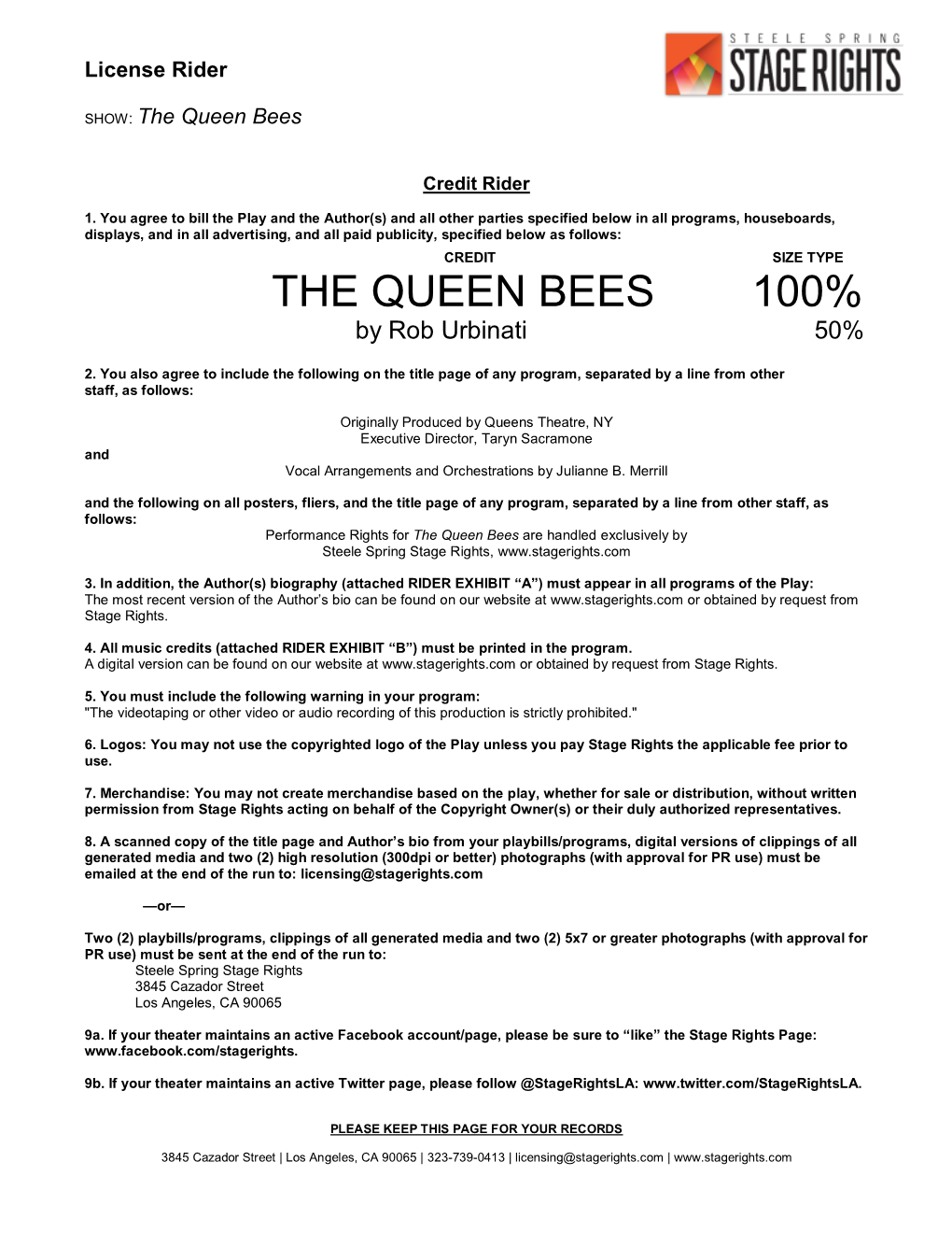 THE QUEEN BEES 100% by Rob Urbinati 50%