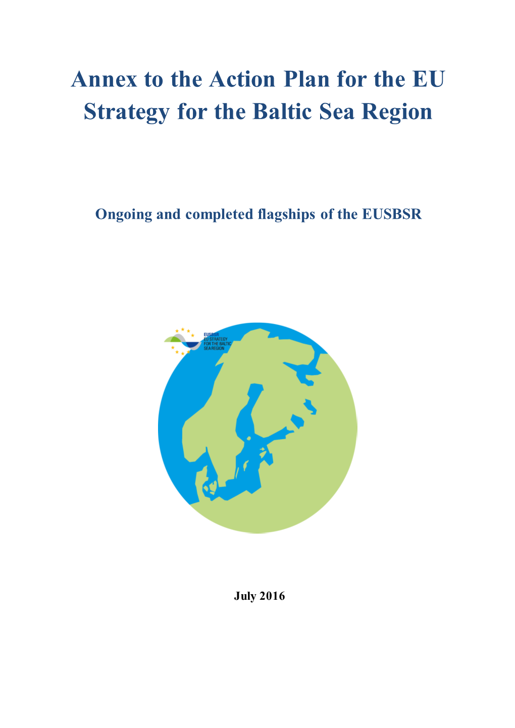 Annex to the Action Plan for the EU Strategy for the Baltic Sea Region