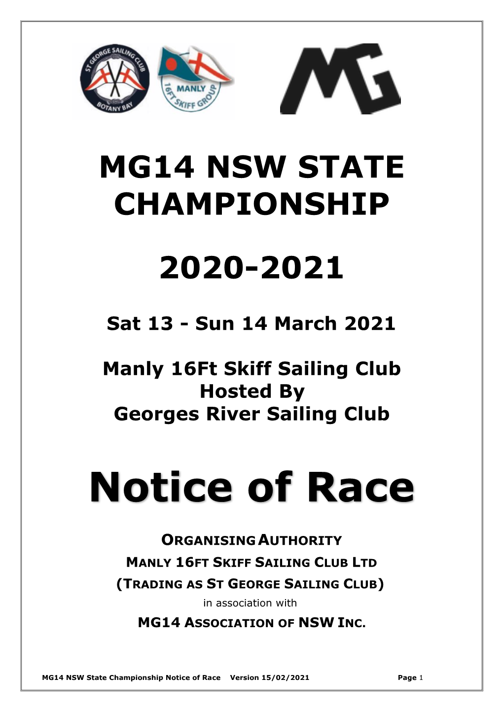 Notice of Race