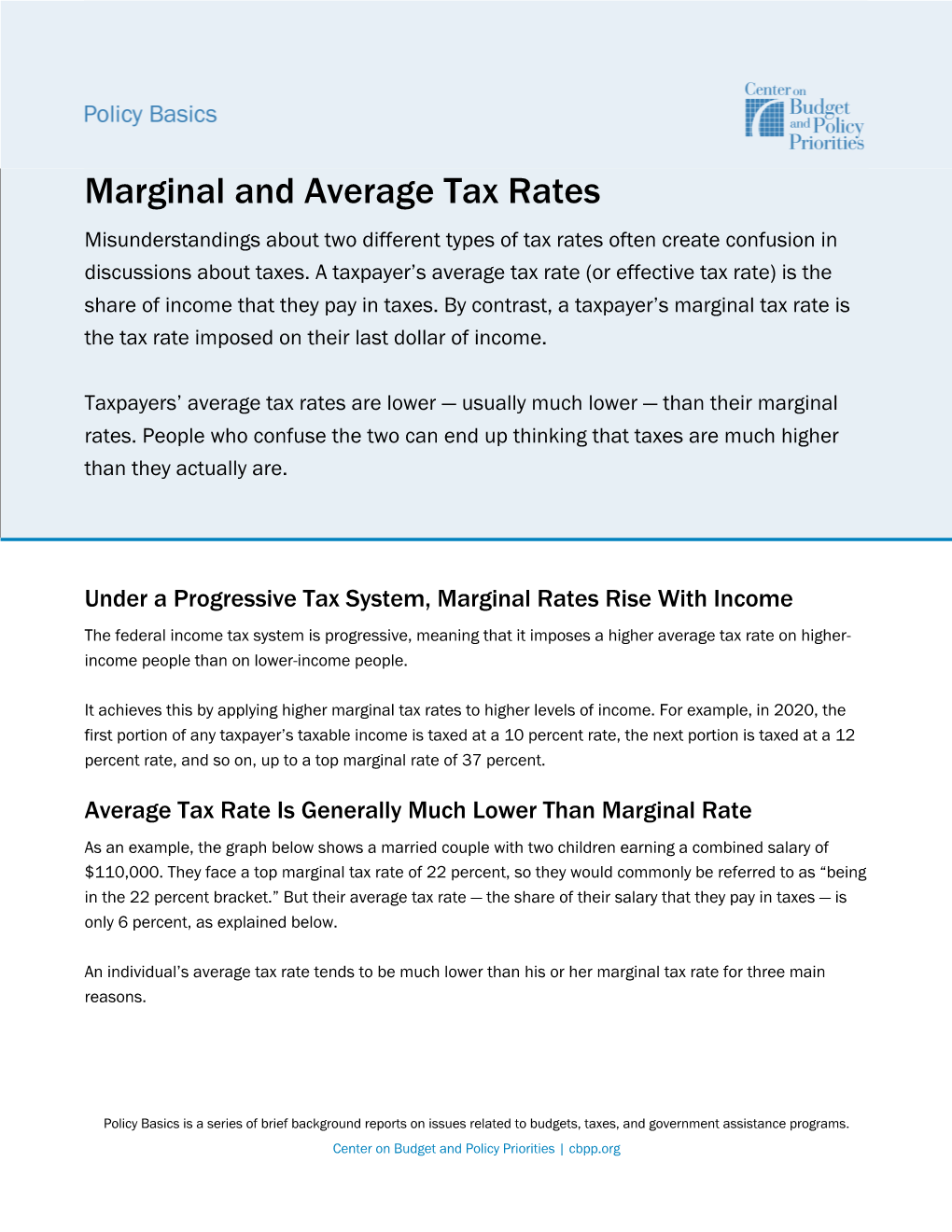 Policy Basics: Marginal and Average Tax Rates