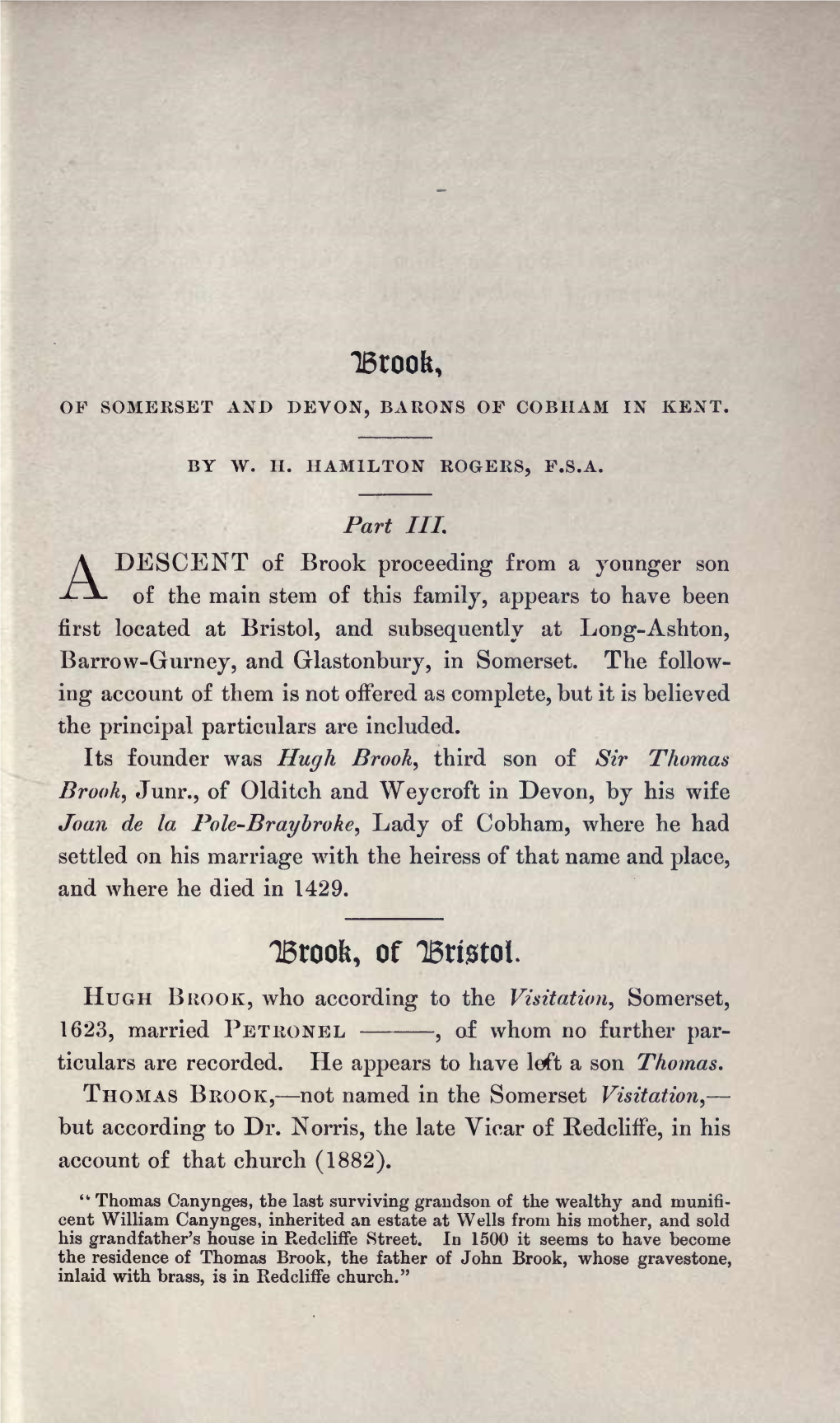 BY W. H. HAMILTON ROGERS, P.S.A. 1623, Married PETRONEL