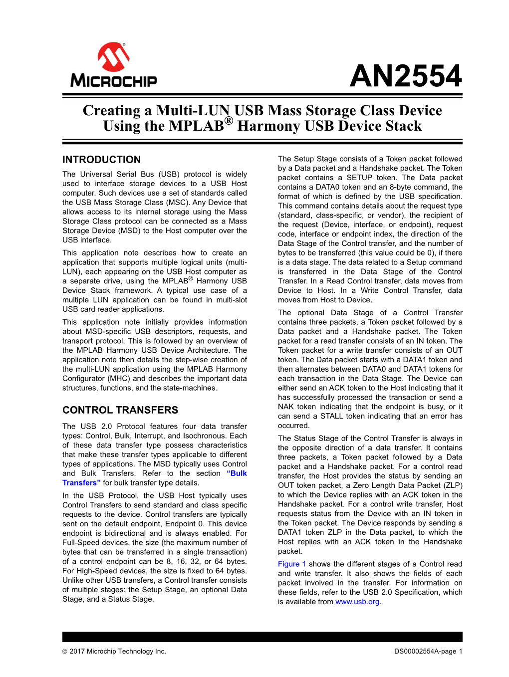 Creating a Multi-LUN USB Mass Storage Class Device Using the MPLAB® Harmony USB Device Stack