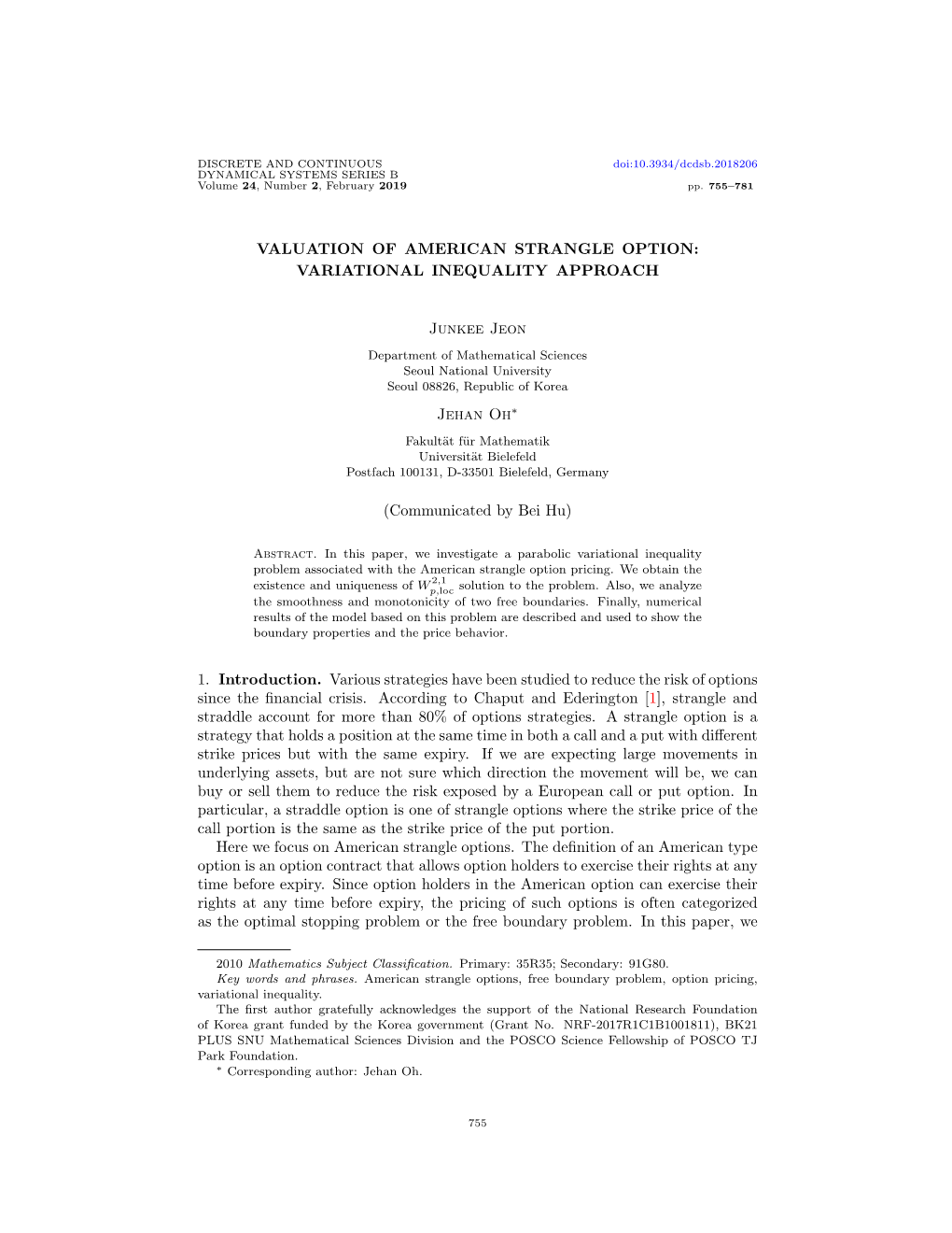 Valuation of American Strangle Option: Variational Inequality Approach