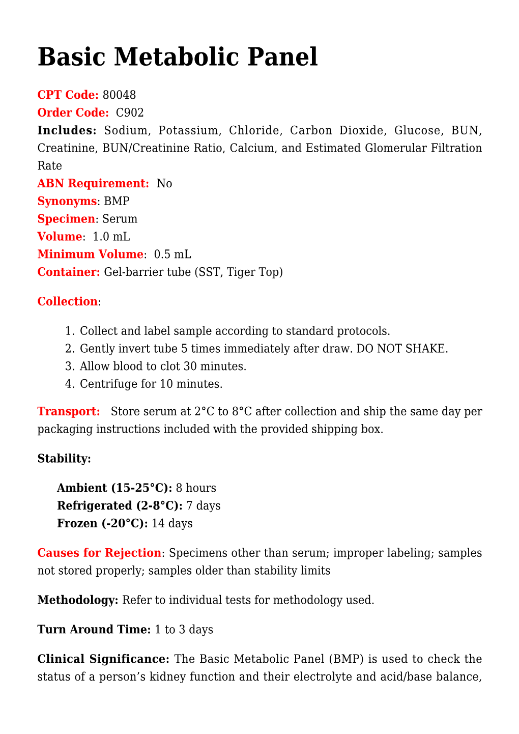 Basic Metabolic Panel