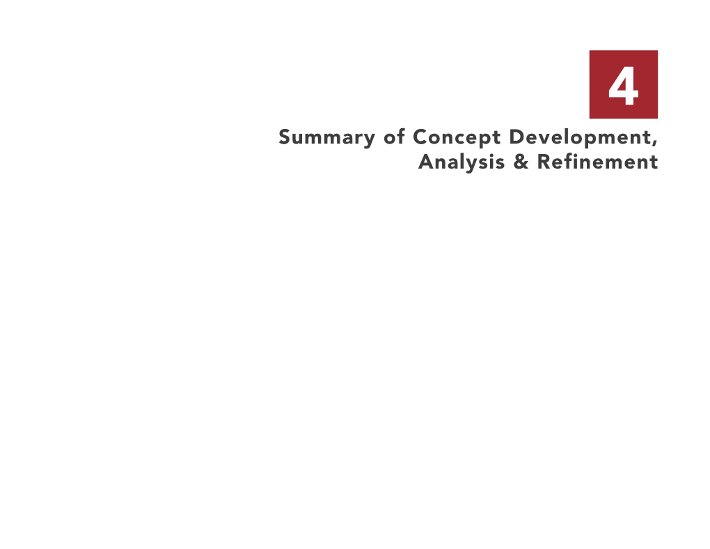 Summary of Concept Development, Analysis & Refinement