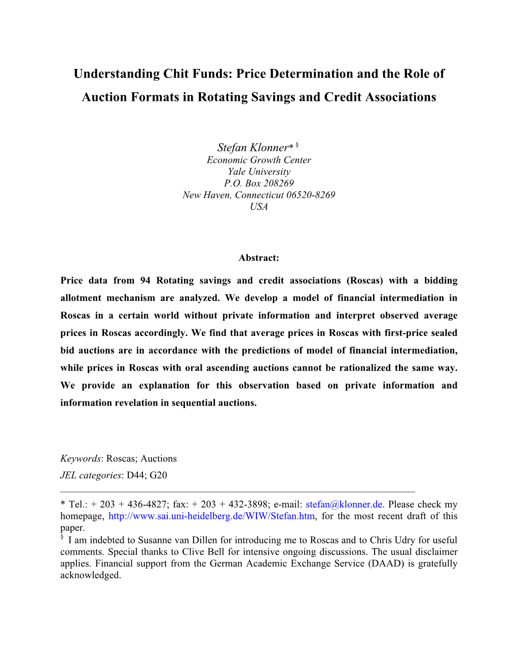 Understanding Chit Funds: Price Determination and the Role of Auction Formats in Rotating Savings and Credit Associations