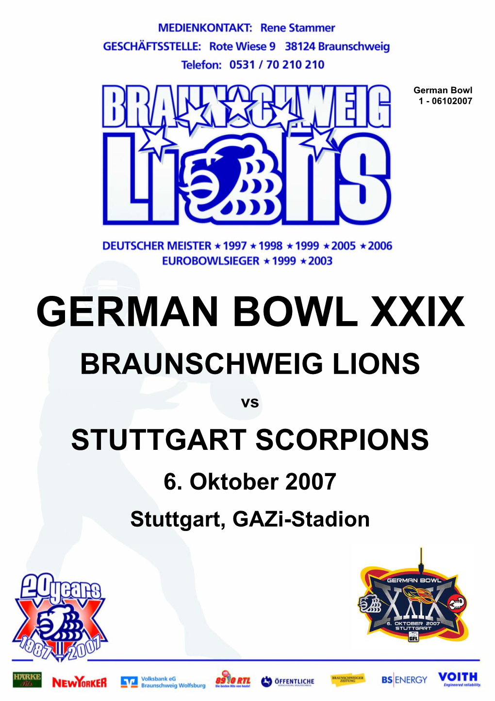 GERMAN BOWL XXIX BRAUNSCHWEIG LIONS Vs STUTTGART SCORPIONS 6