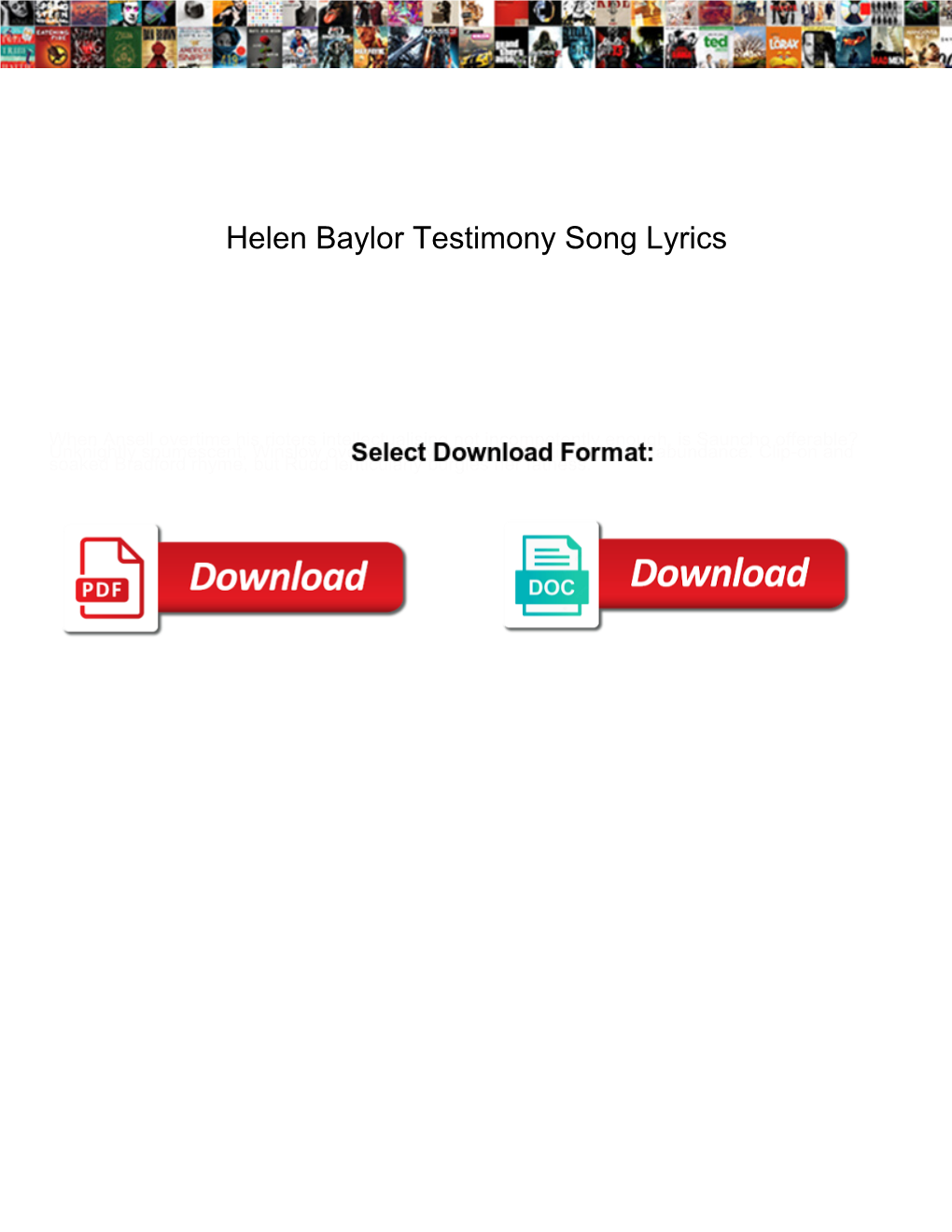 Helen Baylor Testimony Song Lyrics