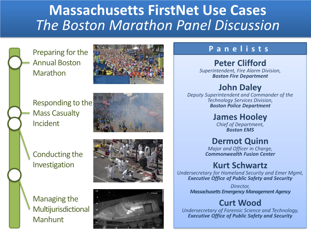 Massachusetts Firstnet Use Cases the Boston Marathon Panel Discussion