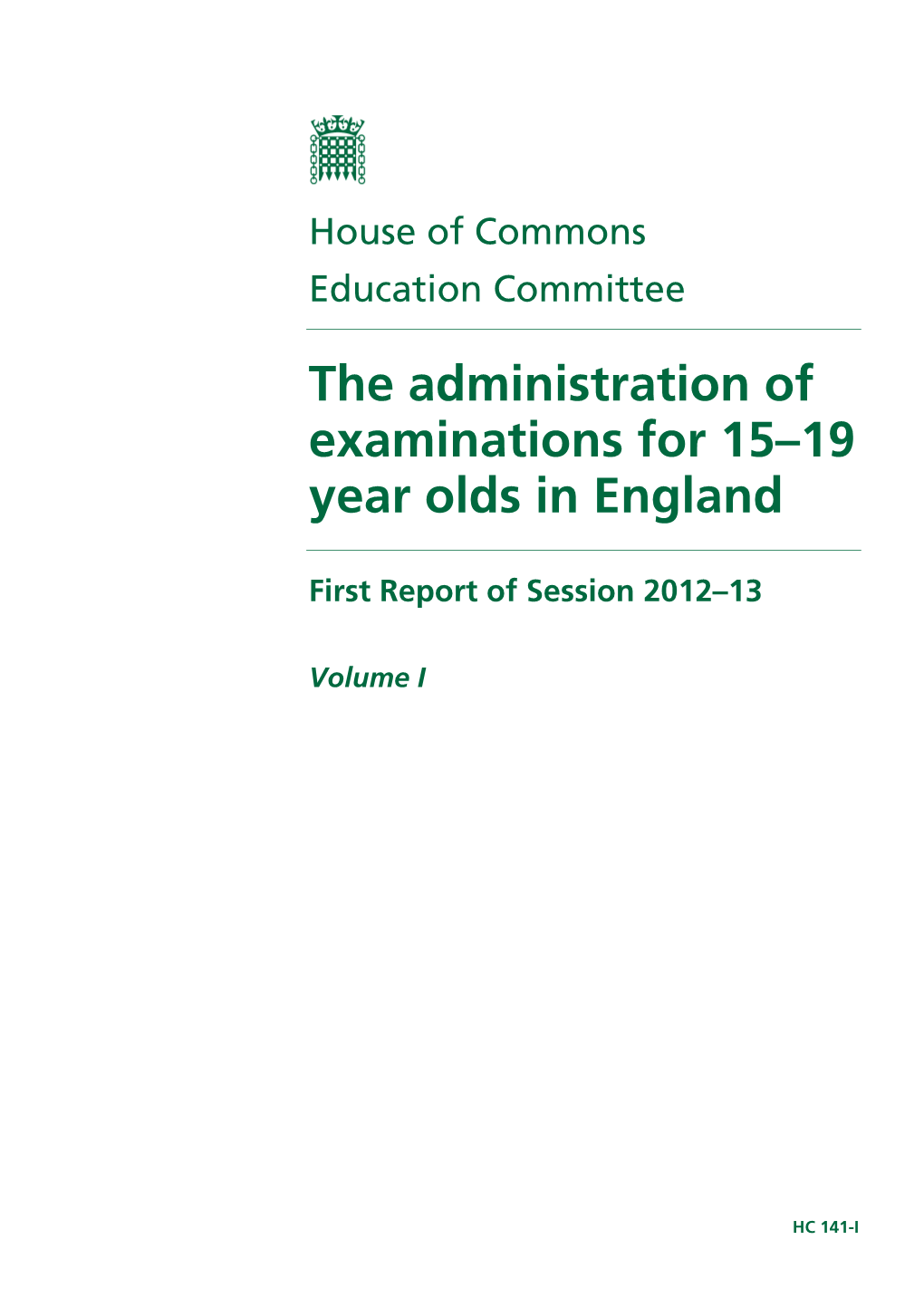 The Administration of Examinations for 15–19 Year Olds in England