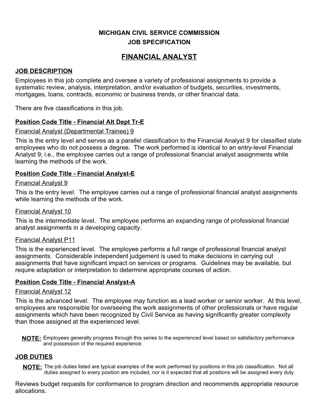 Financial Analyst