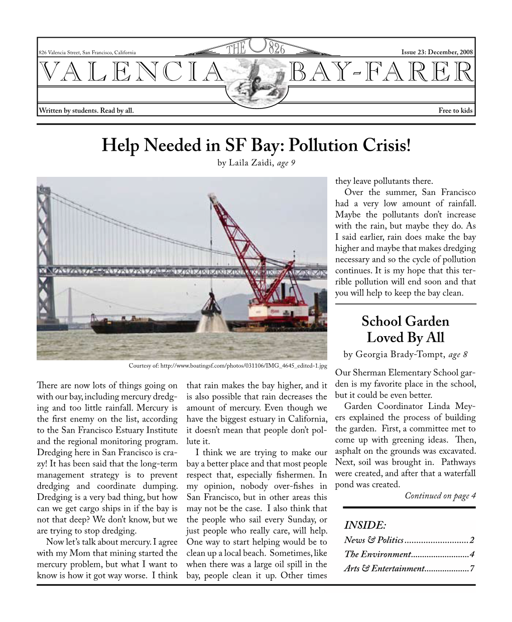 Help Needed in SF Bay: Pollution Crisis! by Laila Zaidi, Age 9
