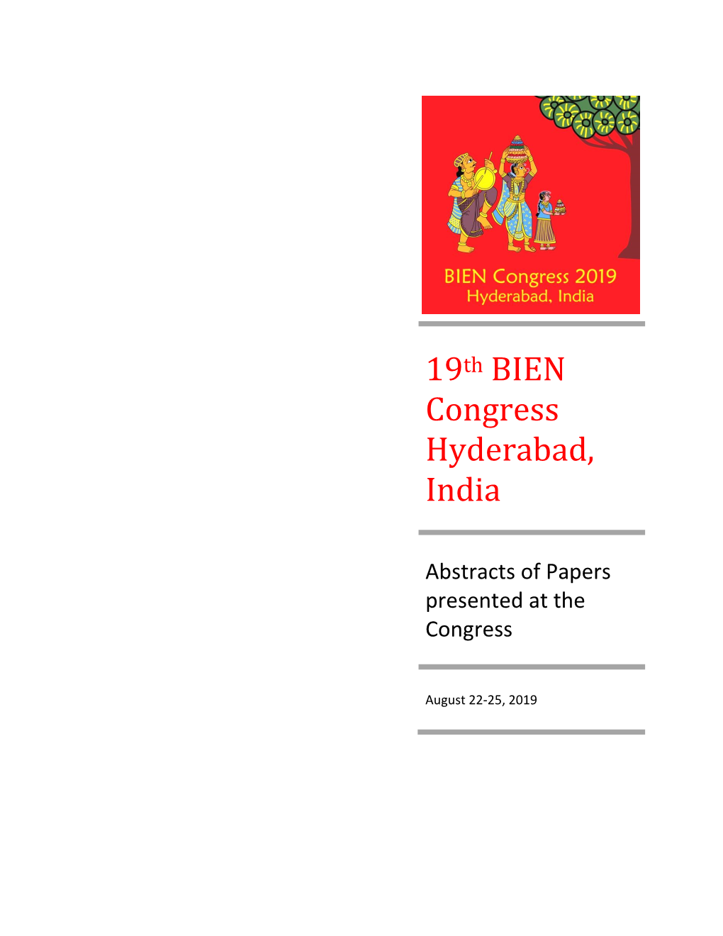 19Th BIEN Congress Hyderabad, India