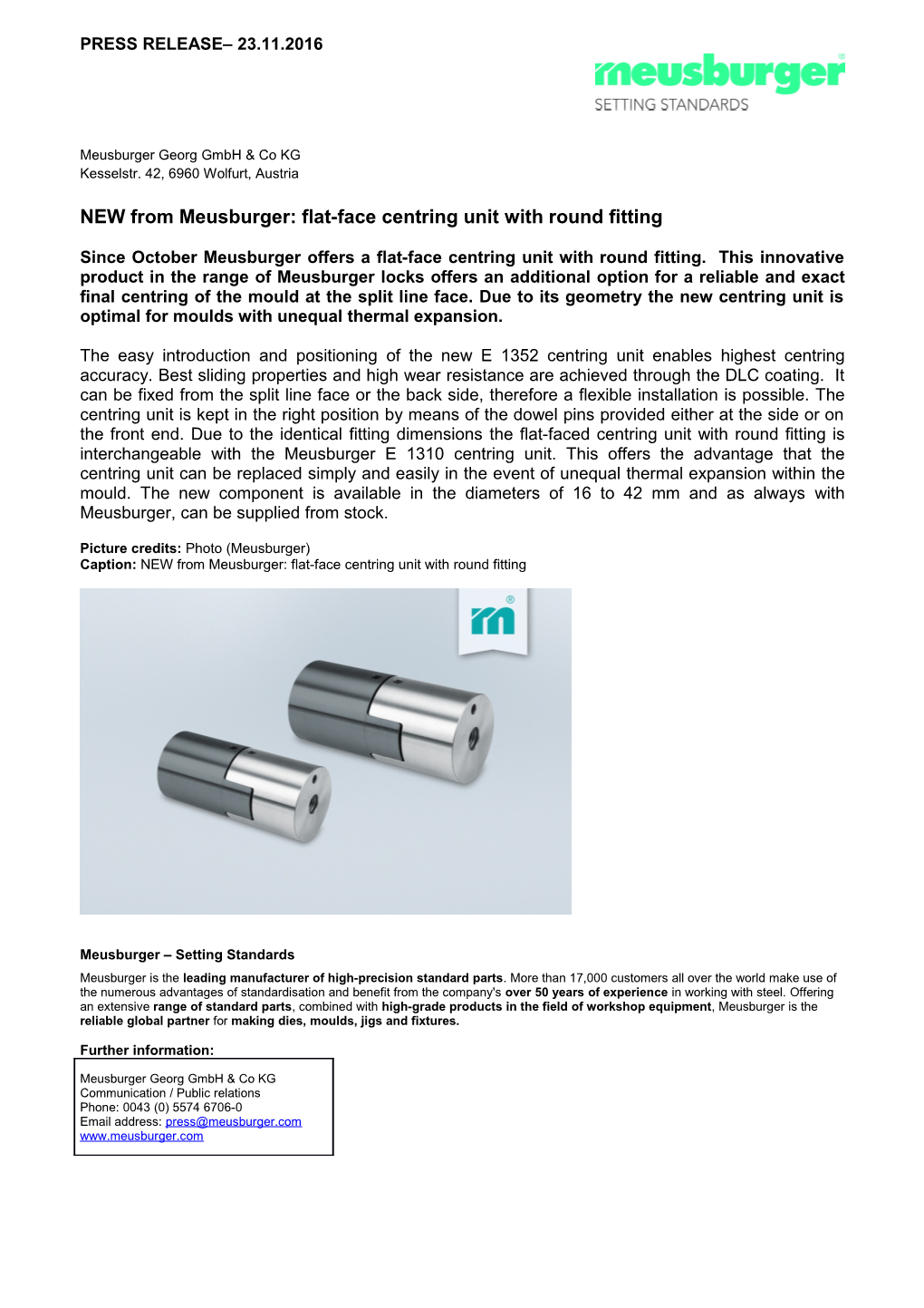 NEW from Meusburger: Flat-Face Centring Unit with Round Fitting s1