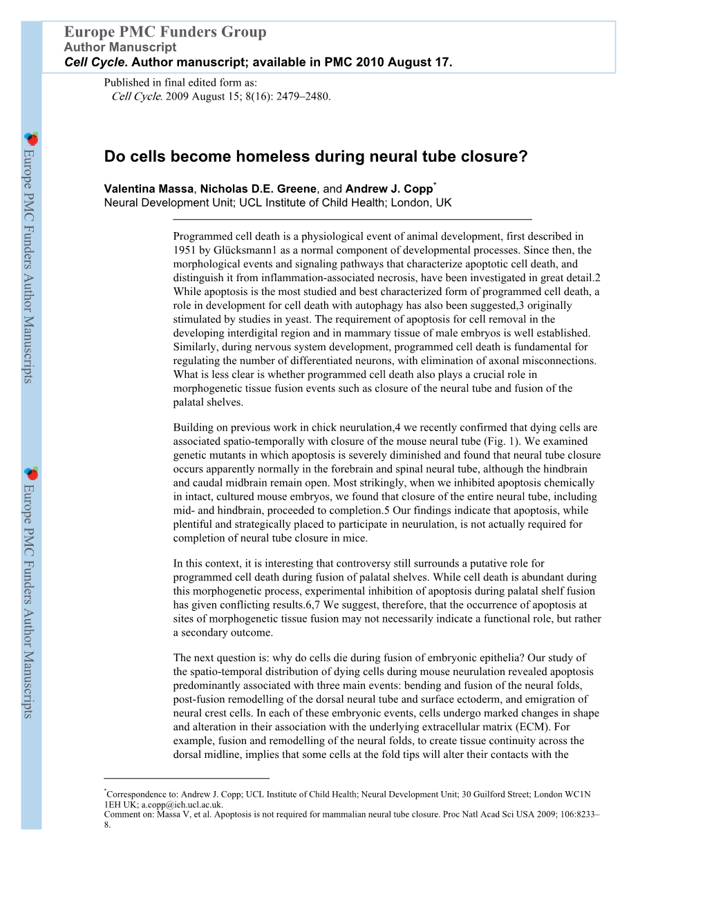 Do Cells Become Homeless During Neural Tube Closure?