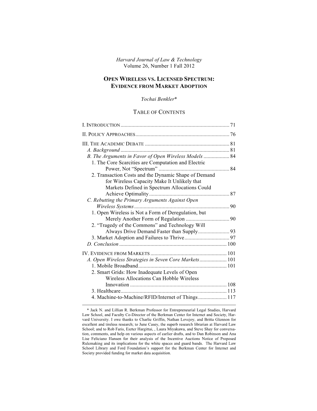 Open Wireless Vs. Licensed Spectrum: Evidence from Market Adoption