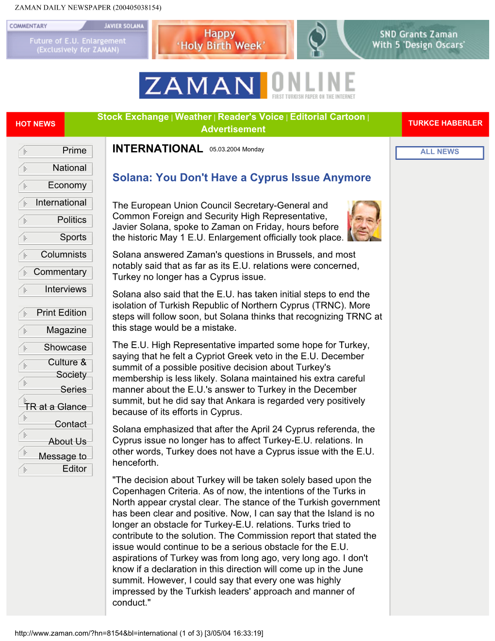 Zaman Daily Newspaper (200405038154)