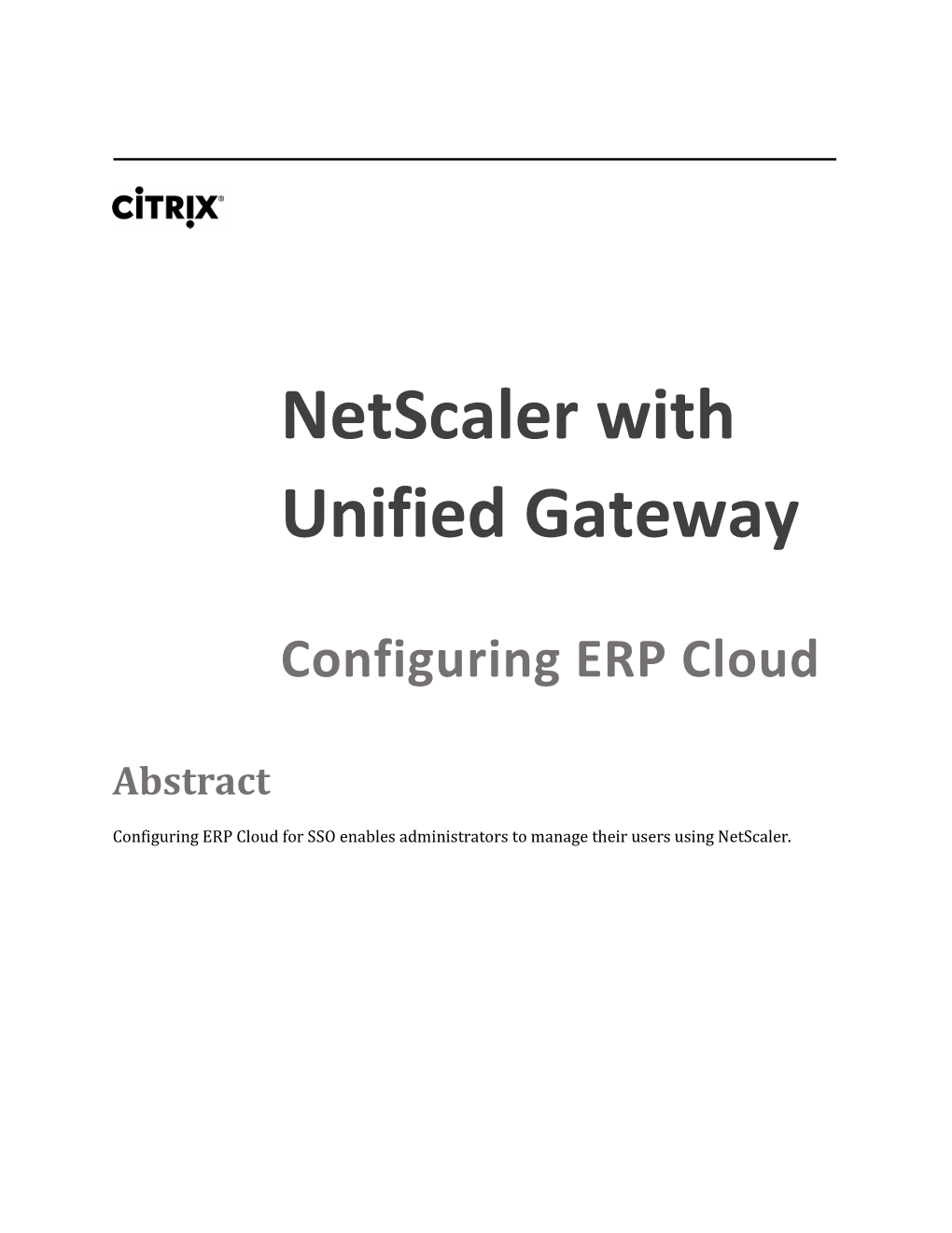 Netscaler with Unified Gateway
