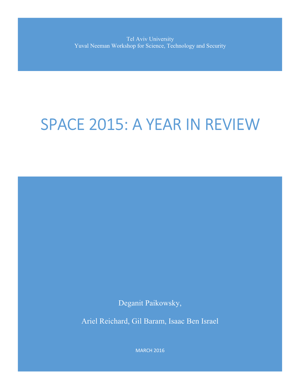 Space 2015: a Year in Review