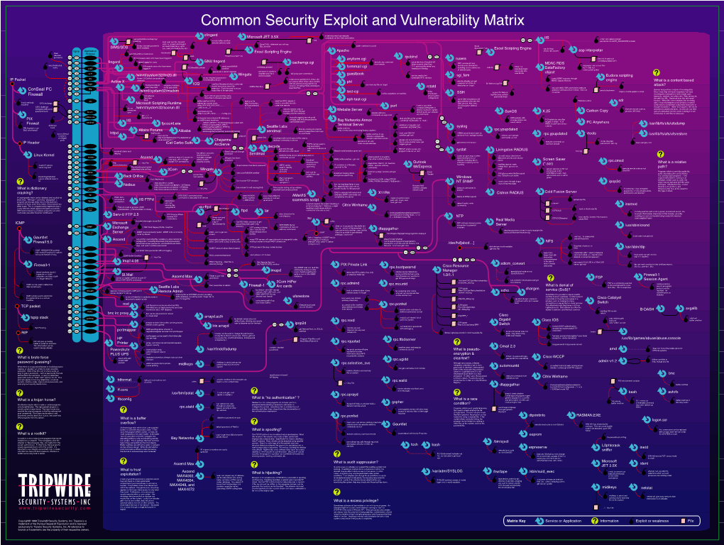 Common Security Exploit and Vulnerability Matrix