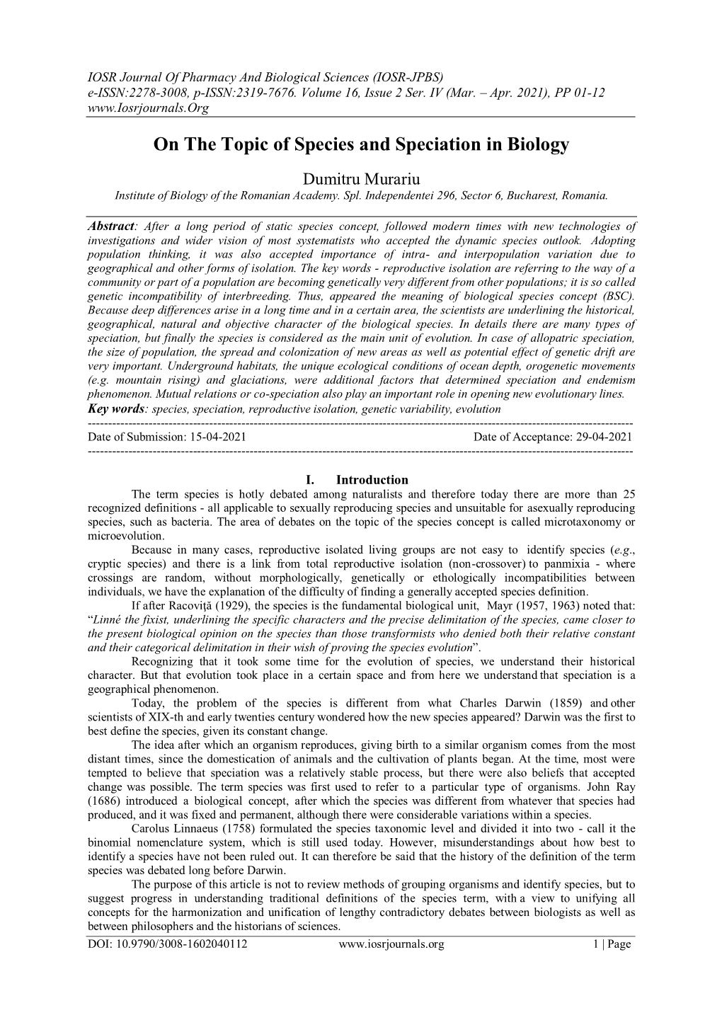 Fully Accepted Wagner's (1868) Concept of Geographical Speciation