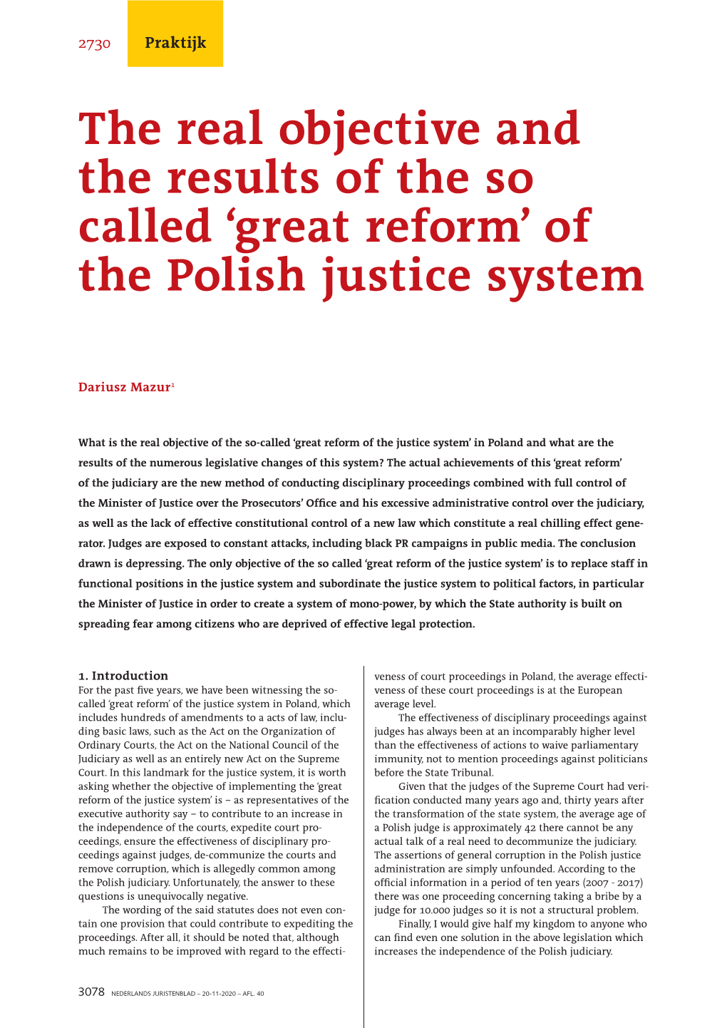 Of the Polish Justice System