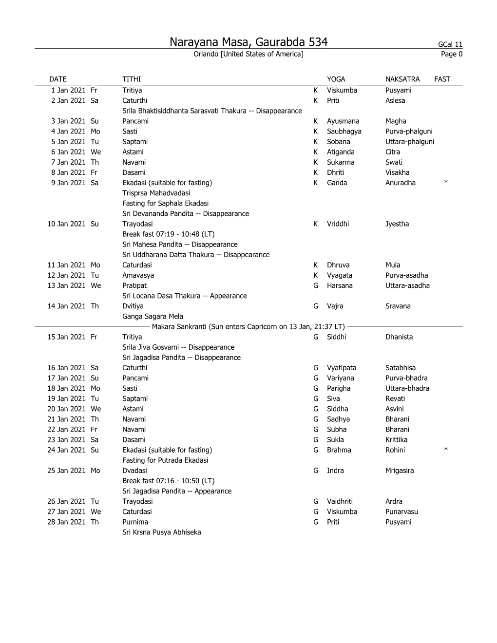 Gcal Calendar