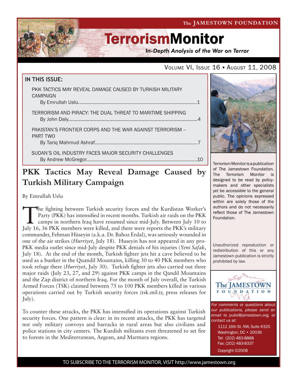 PKK Tactics MAY REVEAL DAMAGE CAUSED by TURKISH MILITARY CAMPAIGN by Emrullah Uslu