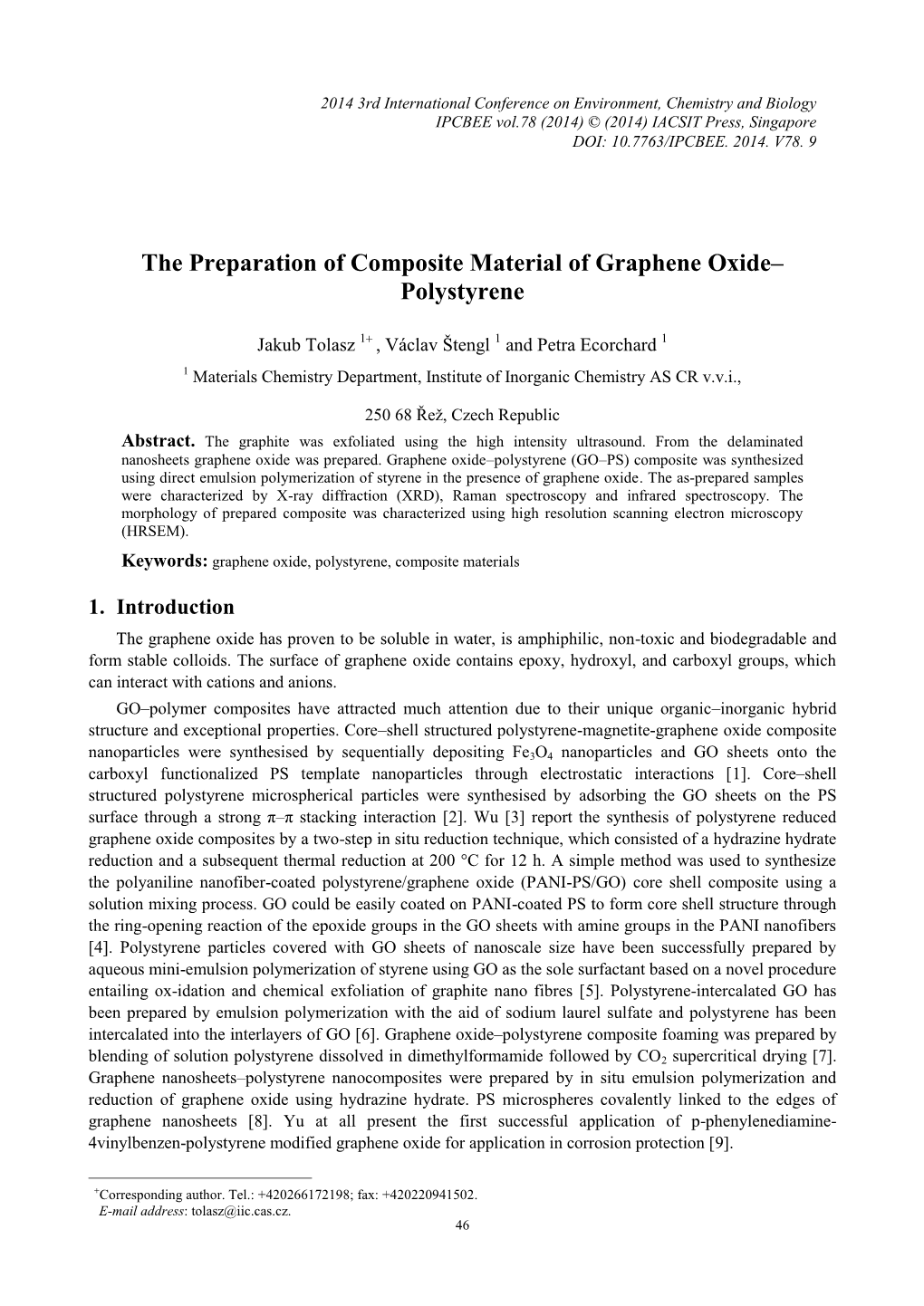 The Preparation of Composite Material of Graphene Oxide– Polystyrene