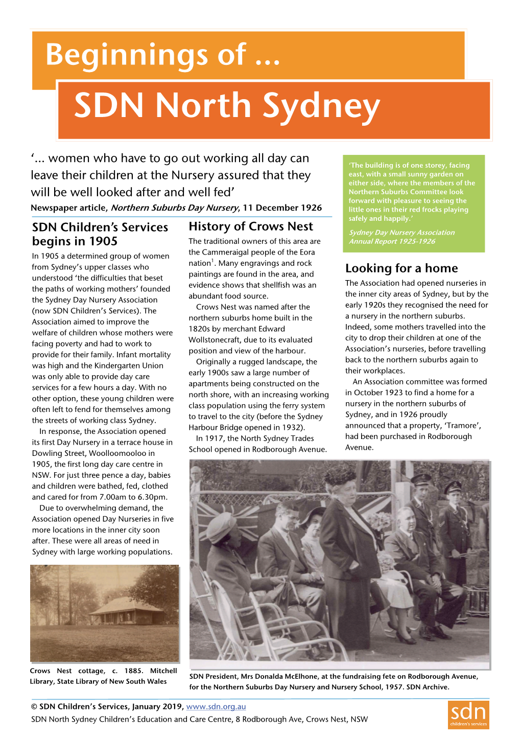 Beginnings of … SDN North Sydney