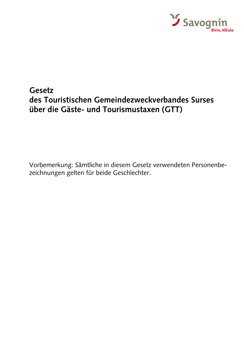 Und Tourismustaxen (GTT)