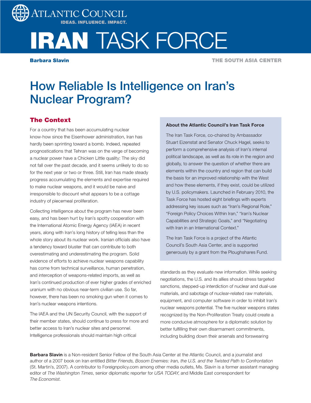 How Reliable Is Intelligence on Iran's Nuclear Program?